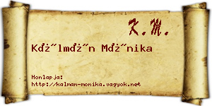 Kálmán Mónika névjegykártya
