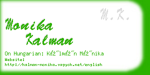 monika kalman business card